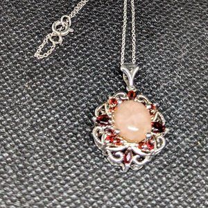 Genuine Pink Opal and Garnet